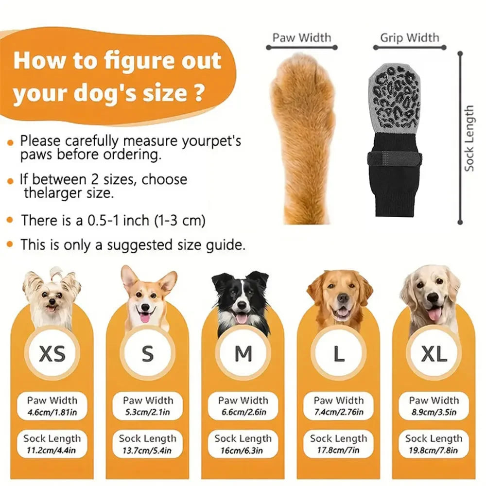 Waterproof Dog Paw Protectors Anti-Slip Boots With Traction Control
