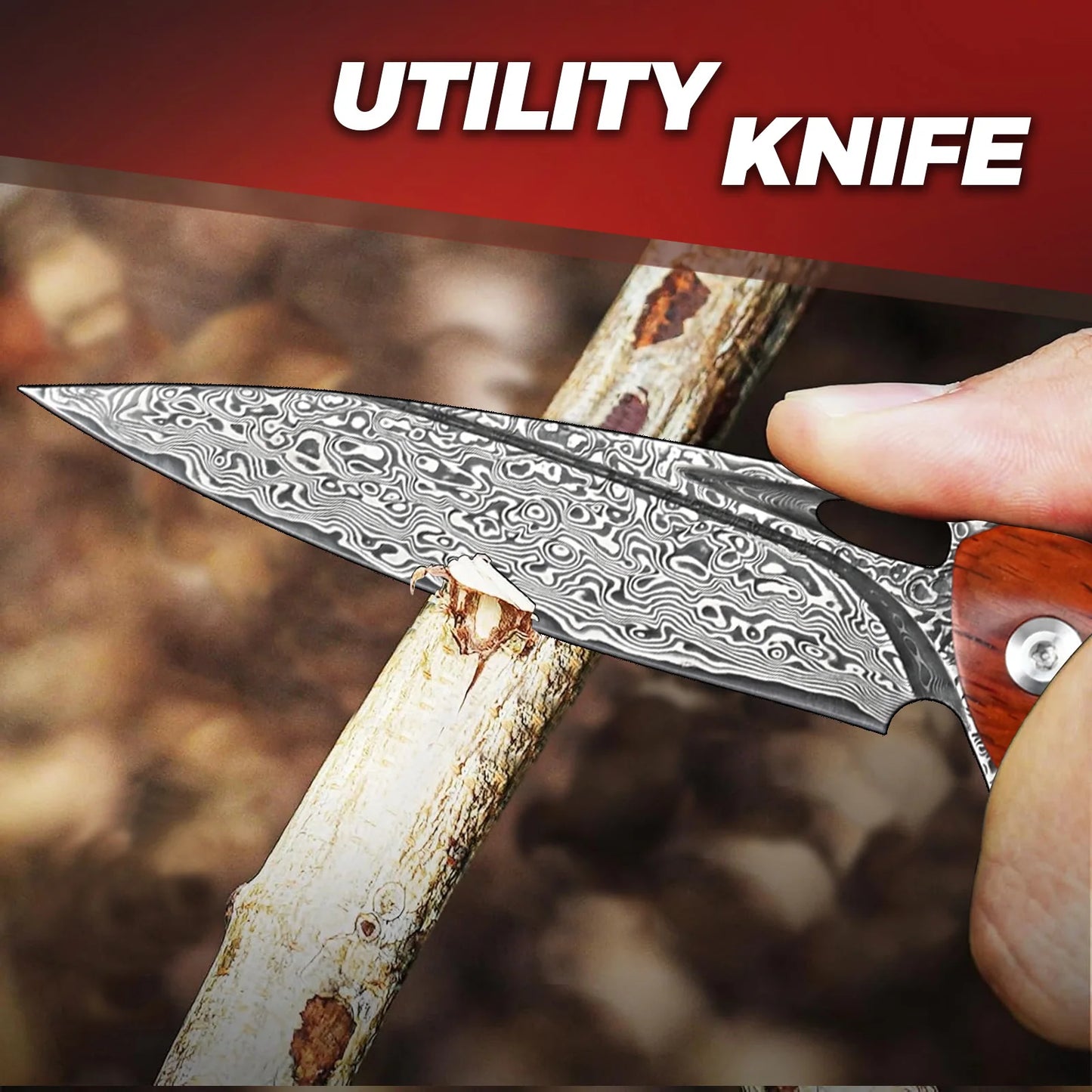 NONEDIY SDOKEDC VG10 Damascus Folding Knife Multitool