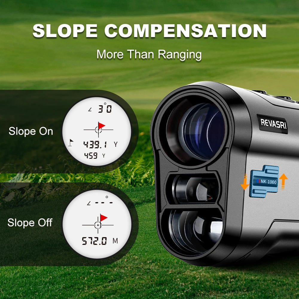 REVASRI Golf Rangefinder With 6x Magnification And Slope-Compensated Distance