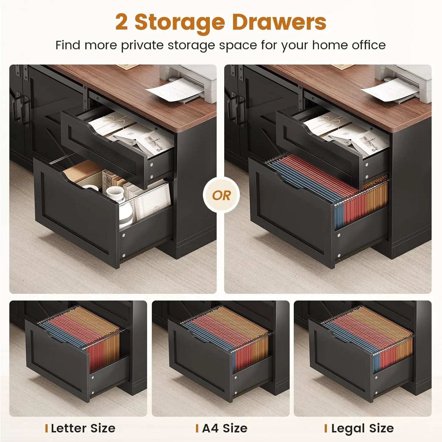 XMSJ L Shaped Standing Desk With Storage Drawers