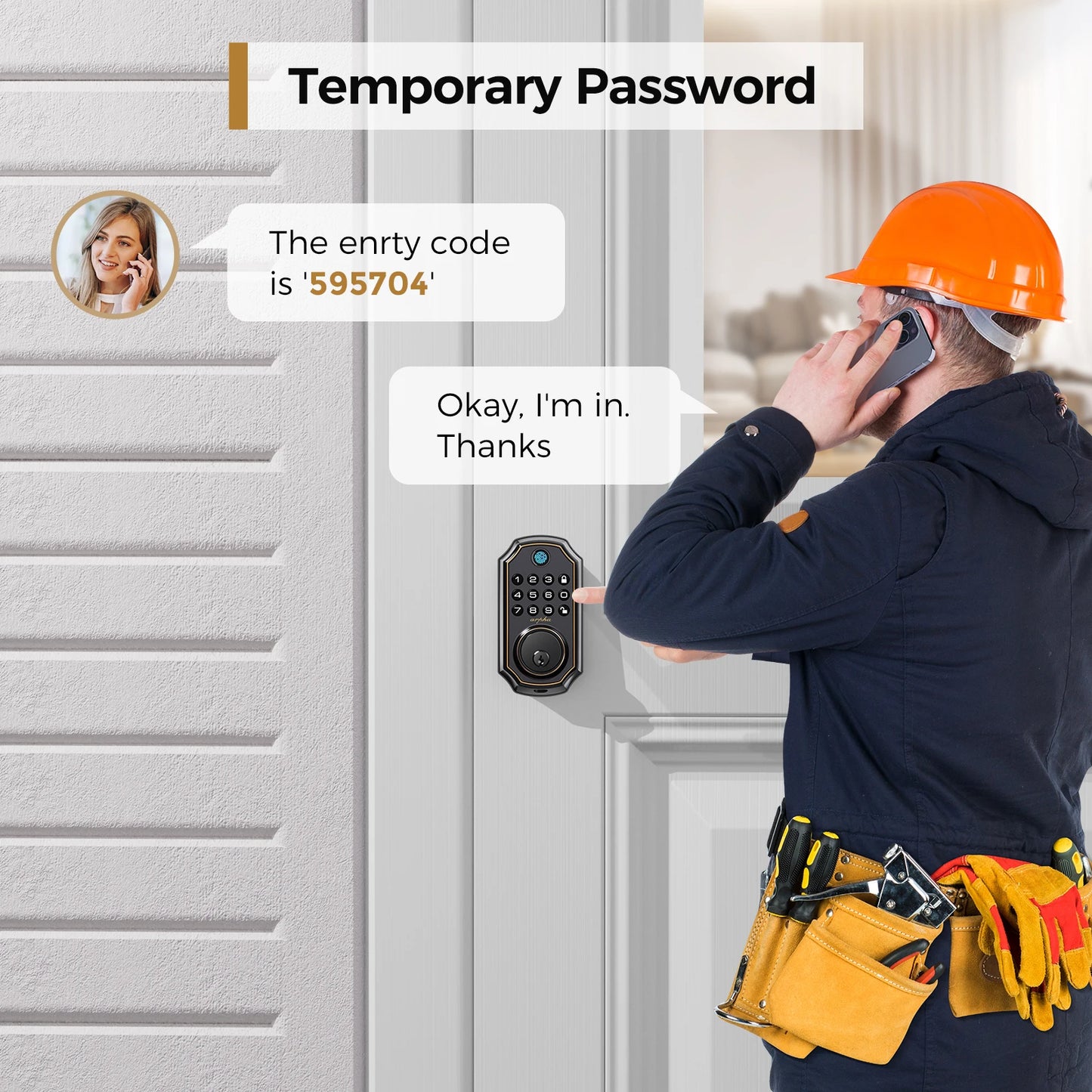 Arpha D280 Keyless Entry Door Lock 5-In-1 Fingerprint