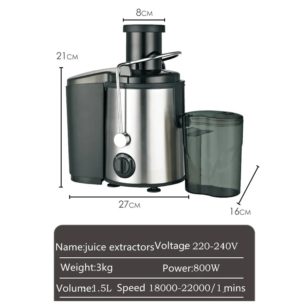 Household Centrifugal Juicer for Fruits and Vegetables