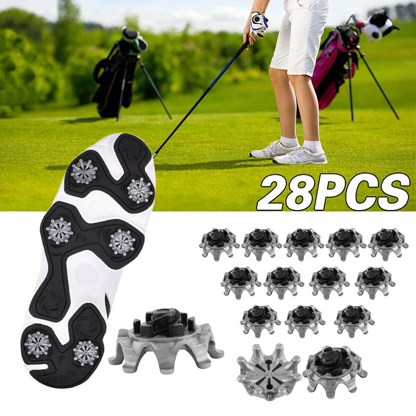 Golf Shoe Spikes 28pcs Fast Twist Cleats Replacement
