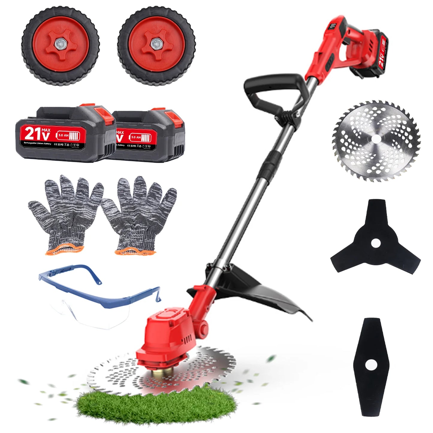 Cordless Self Propelled Digital Display Lawn Mower With Telescopic Handle