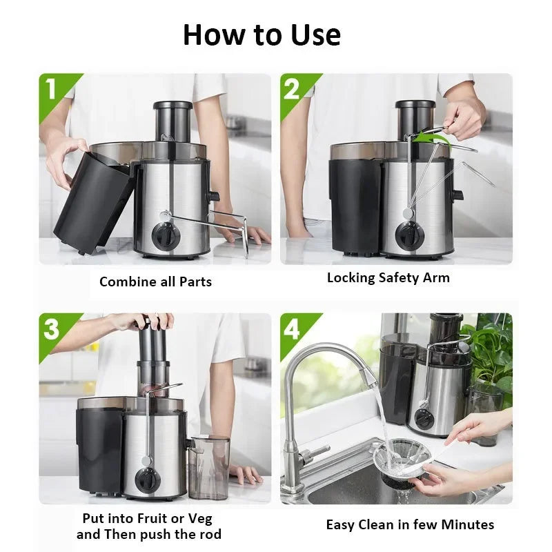 Household Centrifugal Juicer for Fruits and Vegetables
