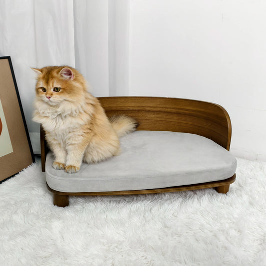 BingoPaw Elevated Cat Bed Wooden Sofa Chair For Small Animals