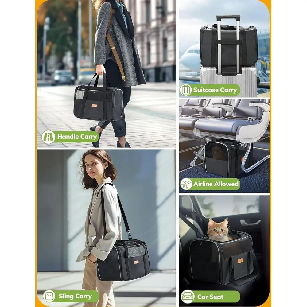 Soft Cat Carrier Portable Pet Carrier For Small To Medium Cats Airline Approved