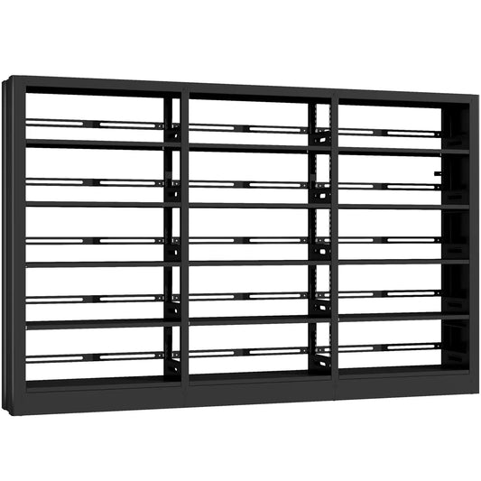 5 Tier Metal Bookcase With Adjustable Shelves And Stopper