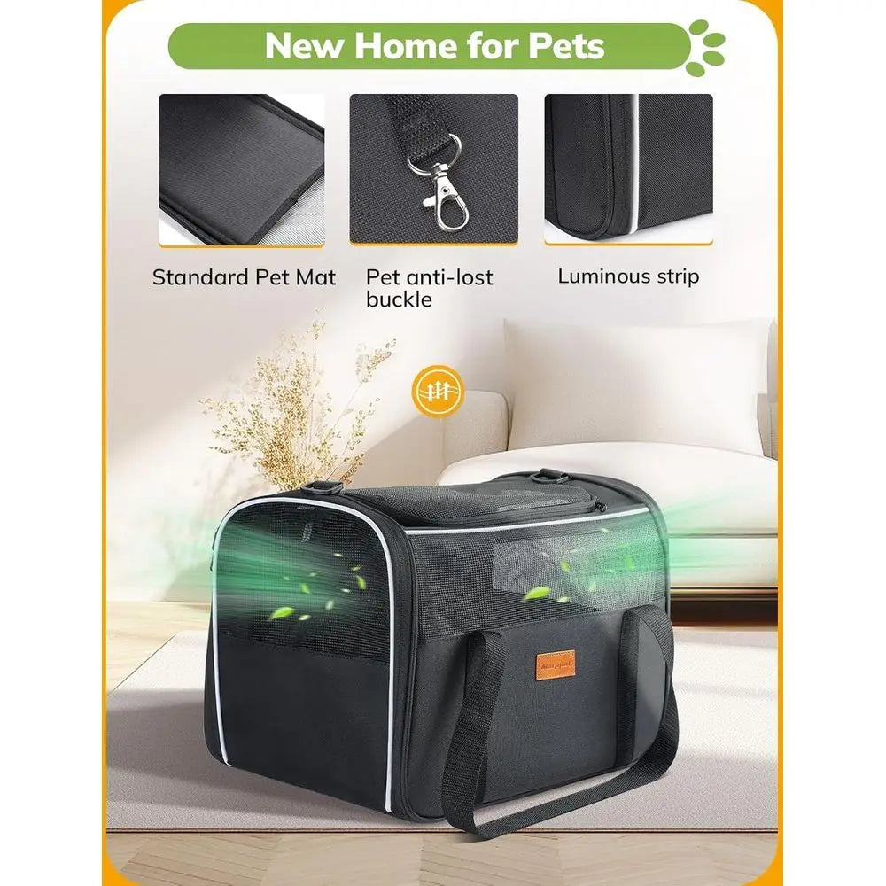 Soft Cat Carrier Portable Pet Carrier For Small To Medium Cats Airline Approved