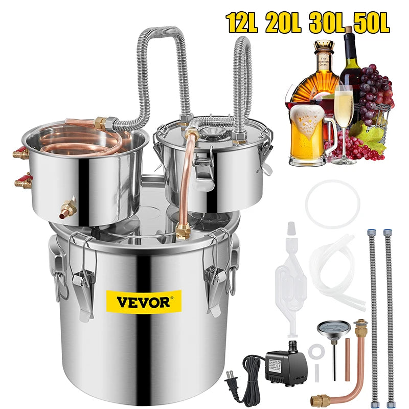 SucceBuy Alcohol Distiller Moonshine Stainless Steel Still