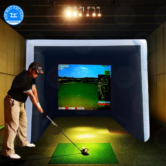Inflatable Golf Practice Swing Simulator Tent Indoor Net Cage