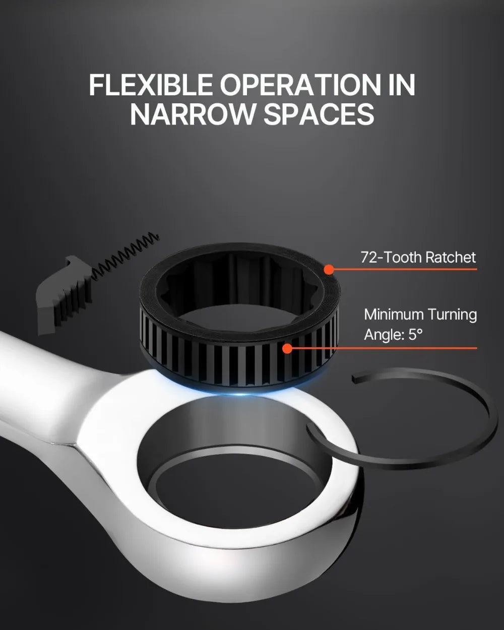 30-Piece Ratcheting Wrench Set with Organizer, Cr-V Steel SAE 1/4" to 1", Metric 8-24mm for Household, Garage, Workshop