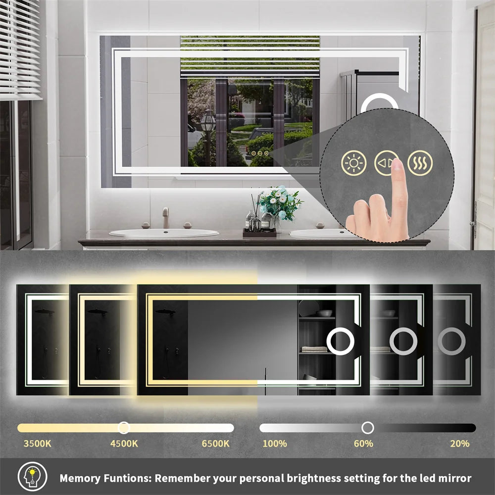 LUVODI LED Magnifying Bathroom Mirror With Touch Sensor