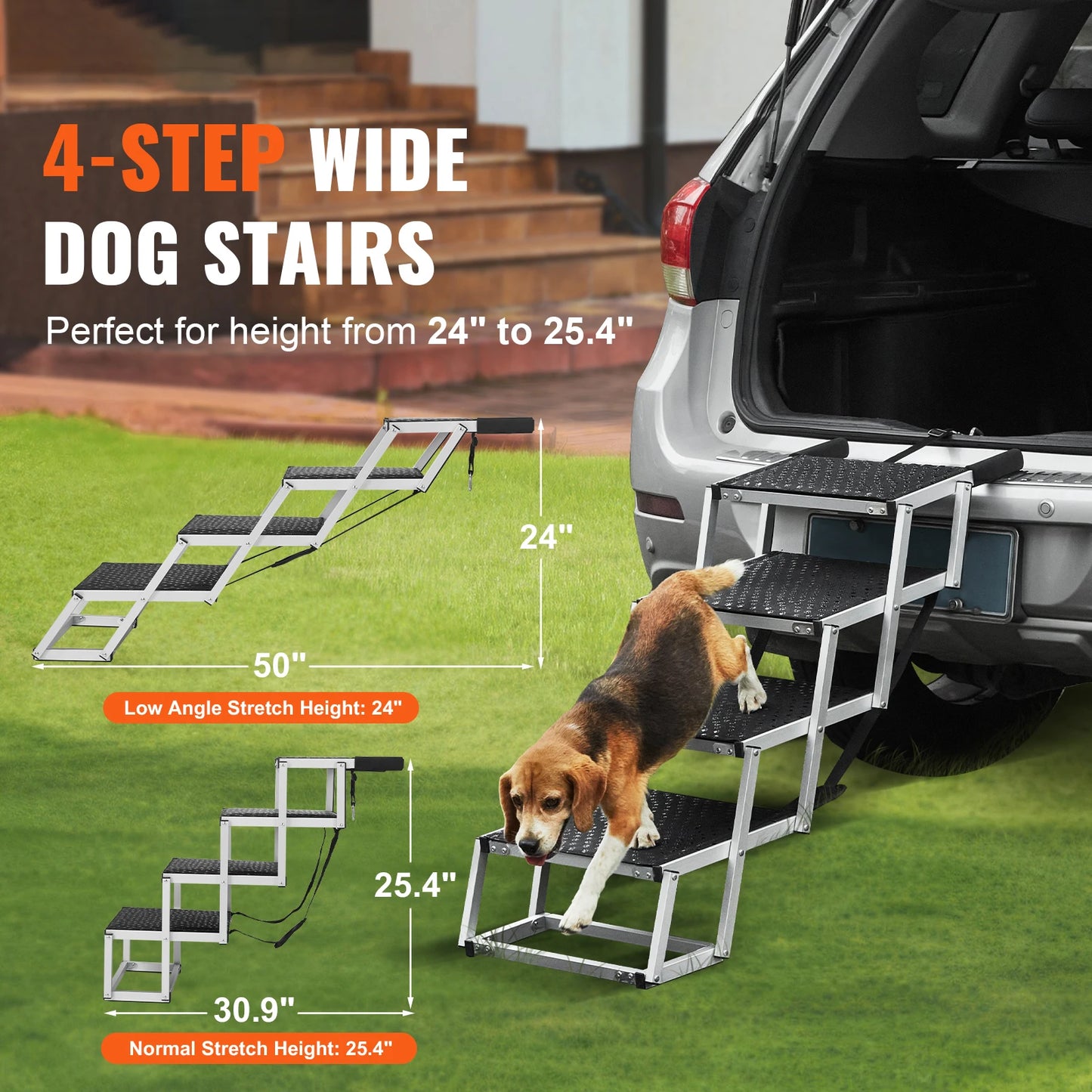 SucceBuy Car Dog Steps Folding Portable Pet Stairs