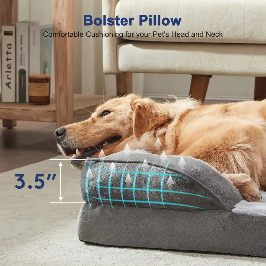 Orthopedic Dog Bed With Egg-Crate Foam Support For Pets