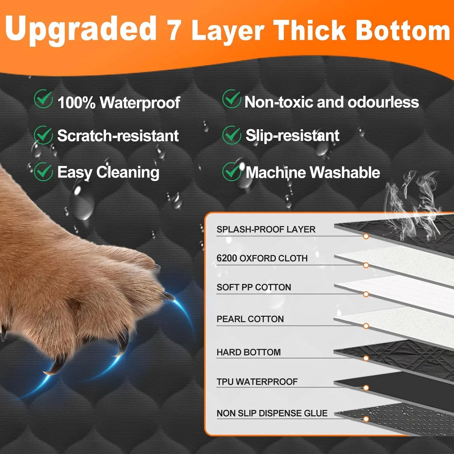 Wedyvko Waterproof Foldable Dog Car Seat Hammock And Protector