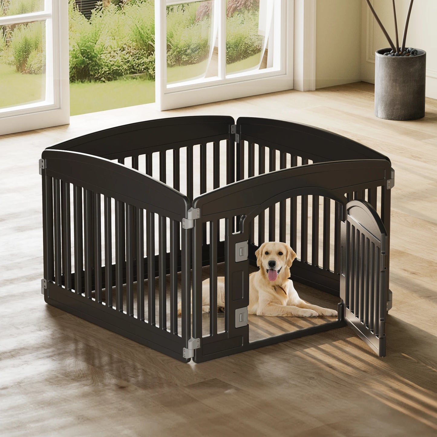JHK Plastic Dog Playpen 6 Panel Indoor Outdoor Fence