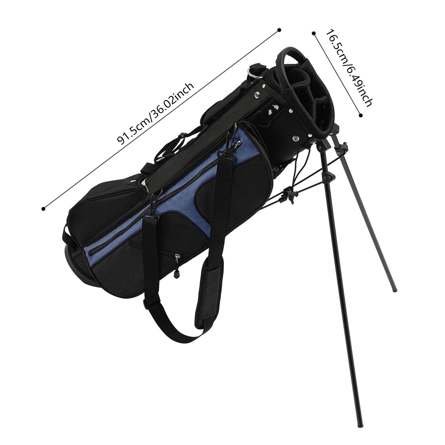 Bymaocar Portable Golf Stand Bag 3 Dividers And 5 Pockets