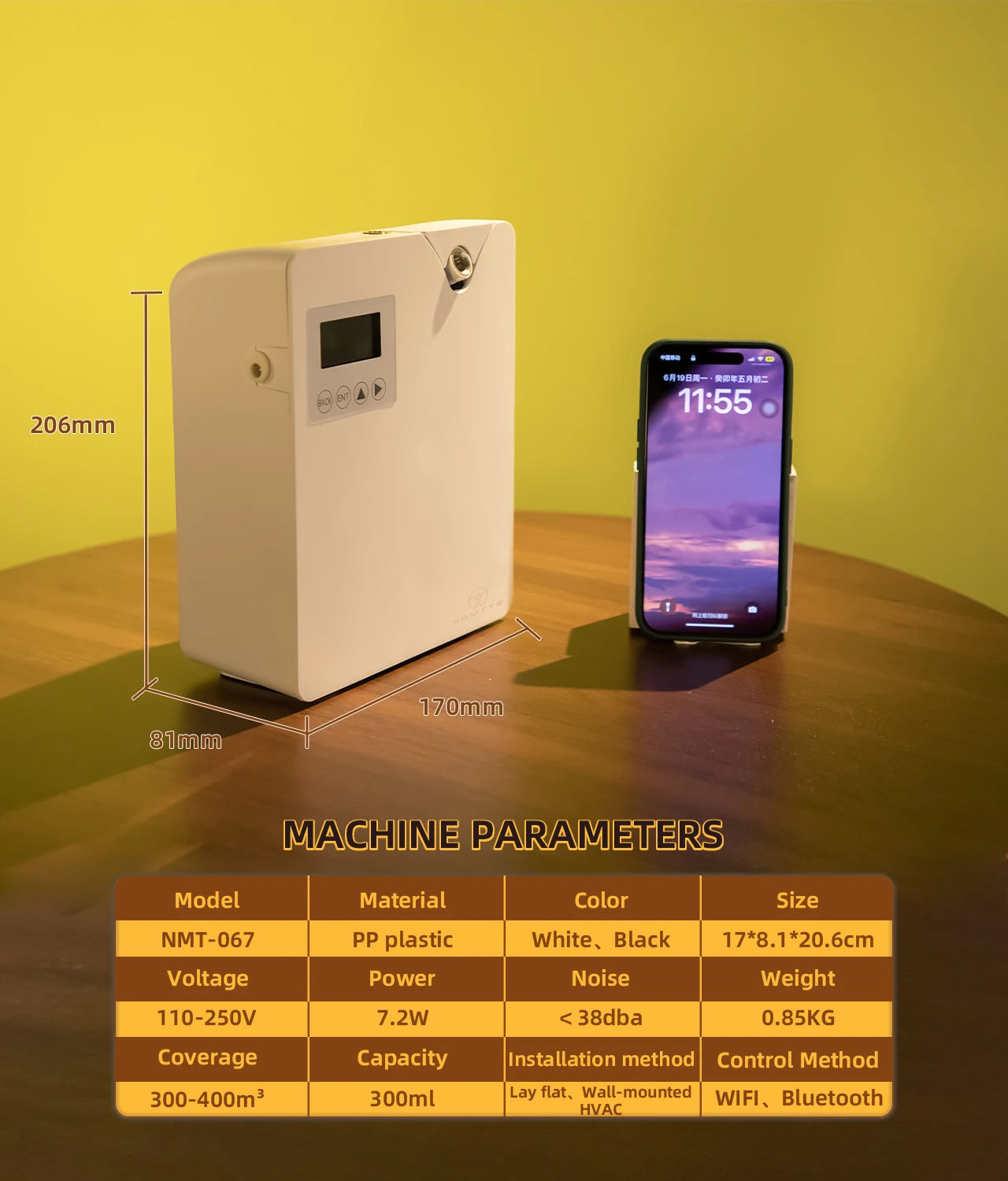 NAMSTEC Aroma Diffuser With WiFi Bluetooth Room Fragrance 400m3