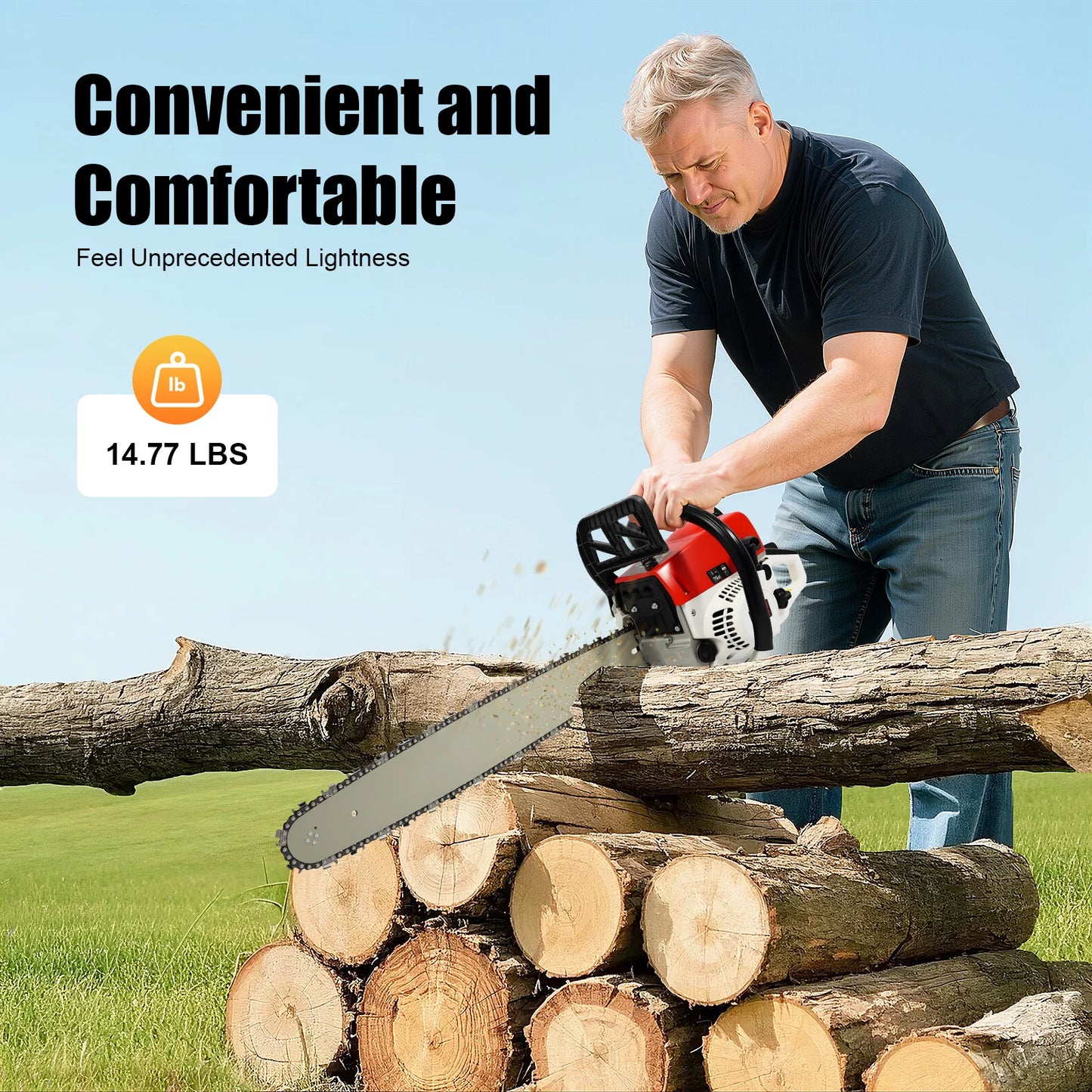 Gasoline Chainsaw 2Stroke Engine With 2kW Power 7500rpm