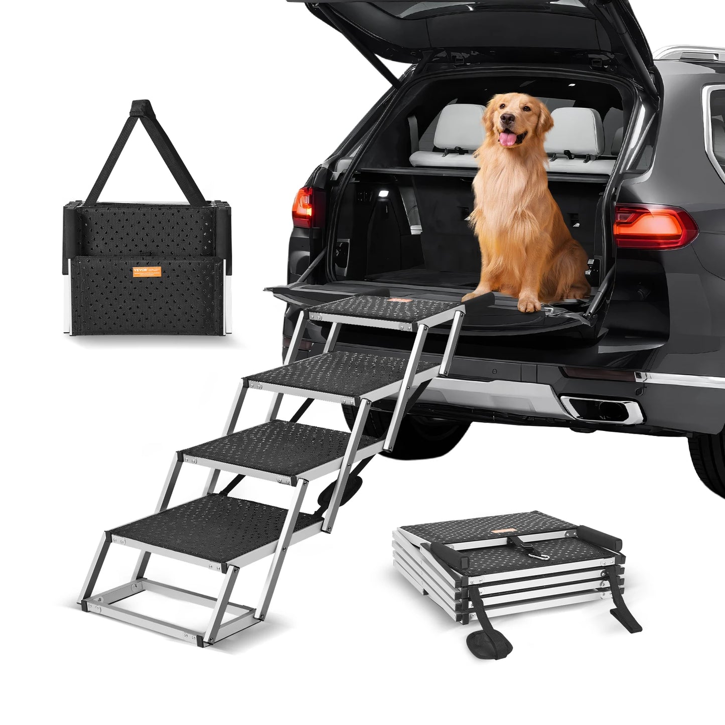 SucceBuy Car Dog Steps Folding Portable Pet Stairs